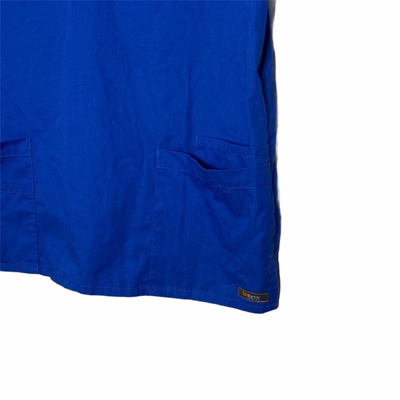 Barco Icu Scrub Top Womens Medical Short Sleeve Hospital Pockets Blue Medium - Picture 2 of 7
